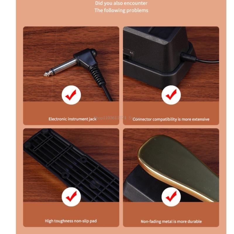 Piano Sustain Pedal - Profesjonalny kontroler pedału nożnego z tłumikiem,