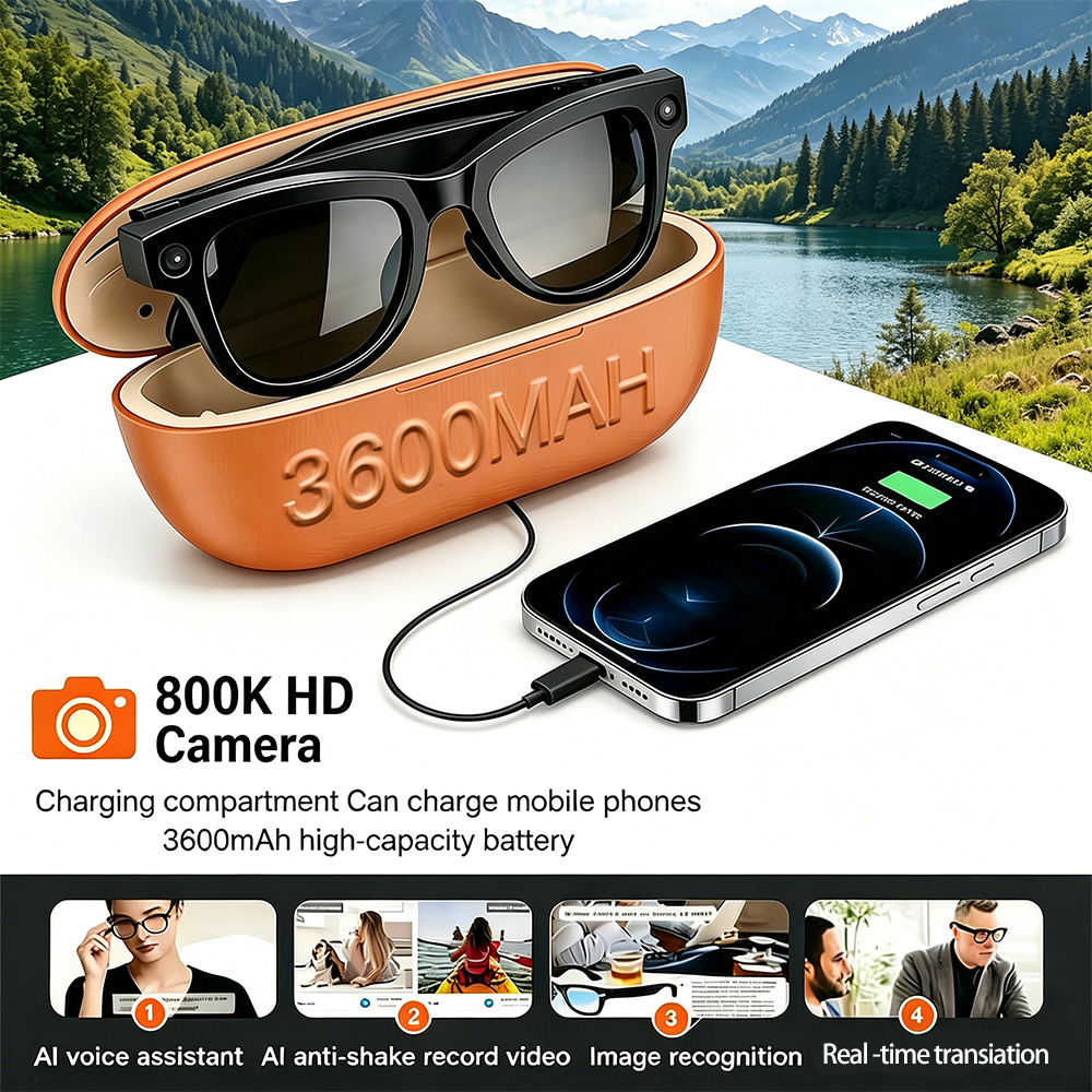 Inteligentne okulary AI z kame – Audio Music Recording recenzja i cena