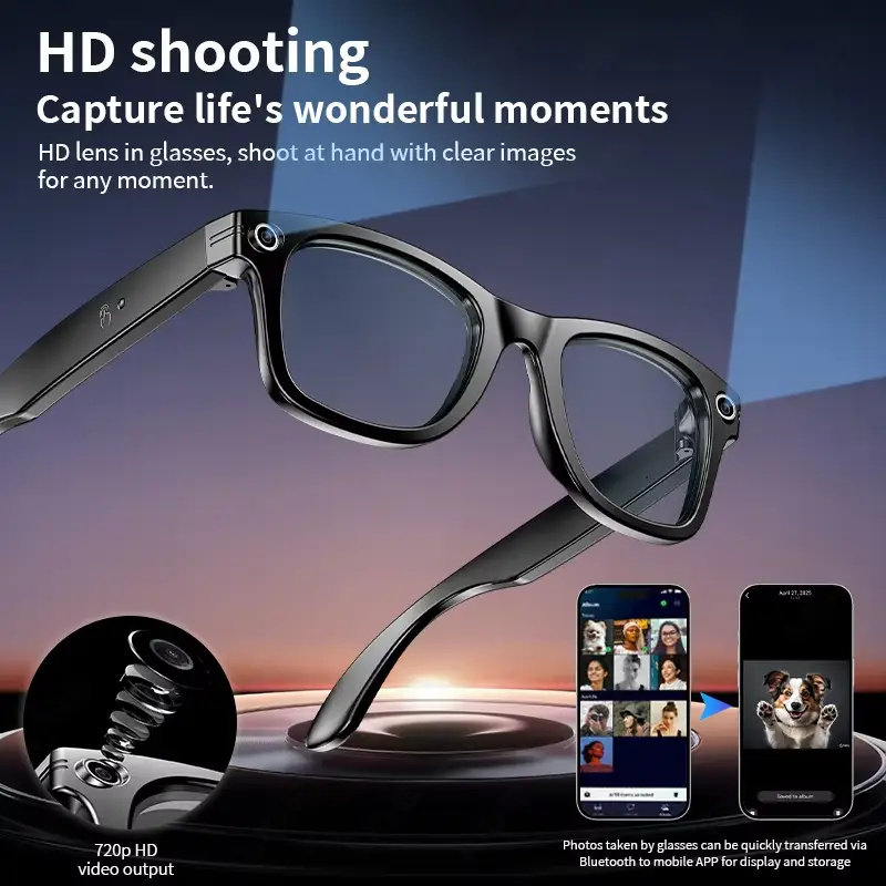 Inteligentne okulary AI z kame – Audio Music Recording recenzja i cena