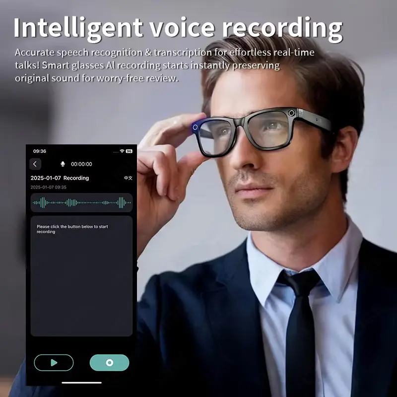 Inteligentne okulary AI z kame – Audio Music Recording recenzja i cena